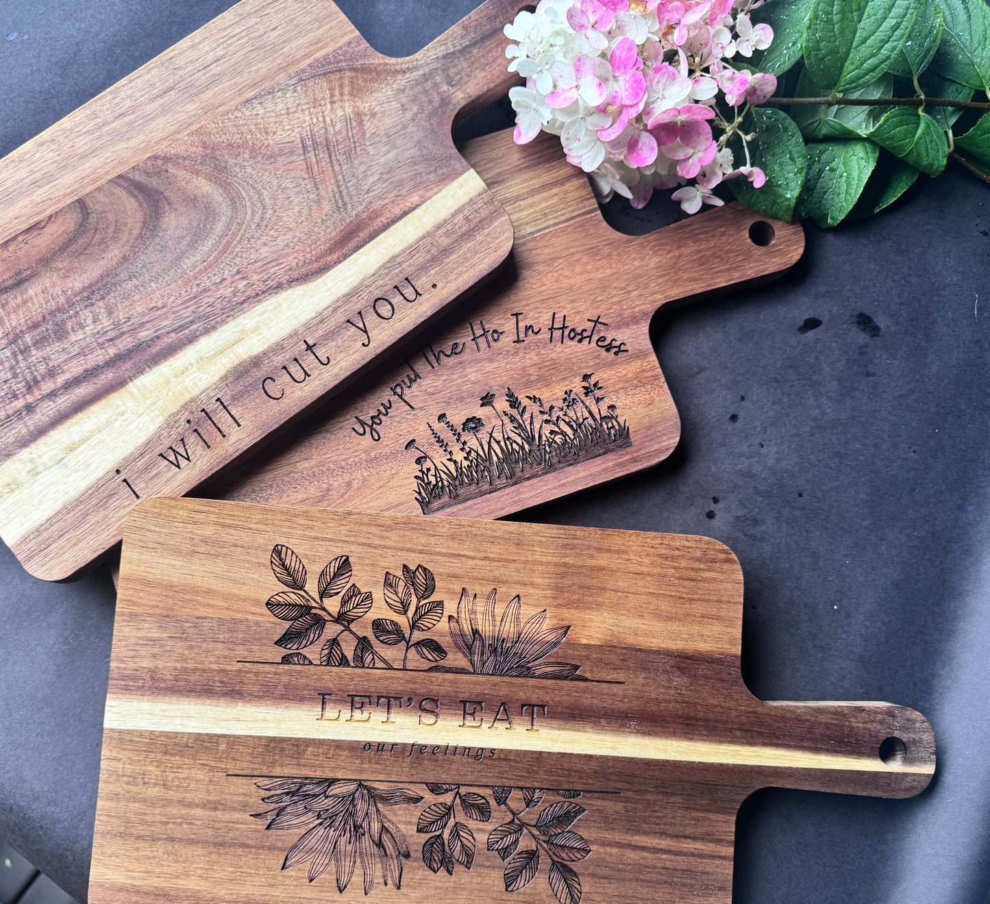 Funny Acacia Wood Cutting Board – 11.8x7.8" Laser Engraved Charcuterie Board – Hostess Gift or Kitchen Humor Decor