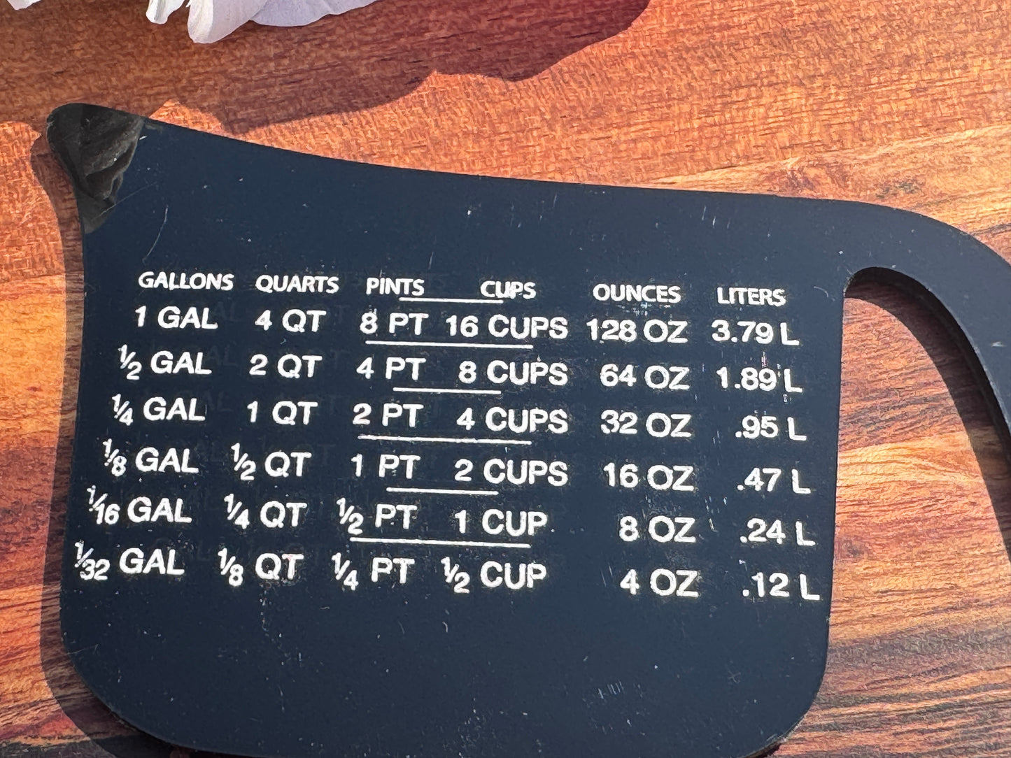 Kitchen Conversion Magnet – Black Acrylic Engraved Cheat Sheet (Limited Stock)