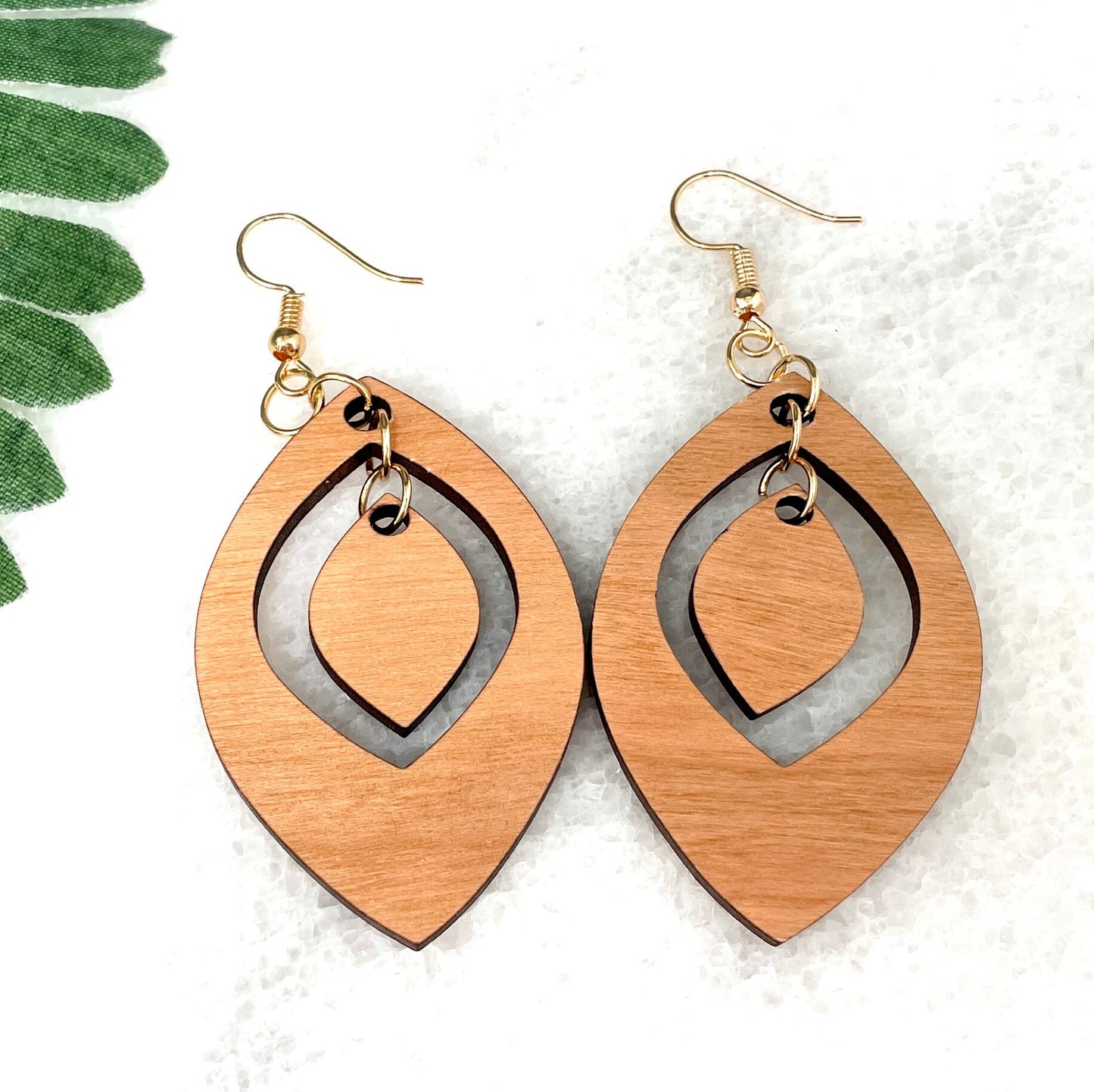 Wood Earrings Teardrop