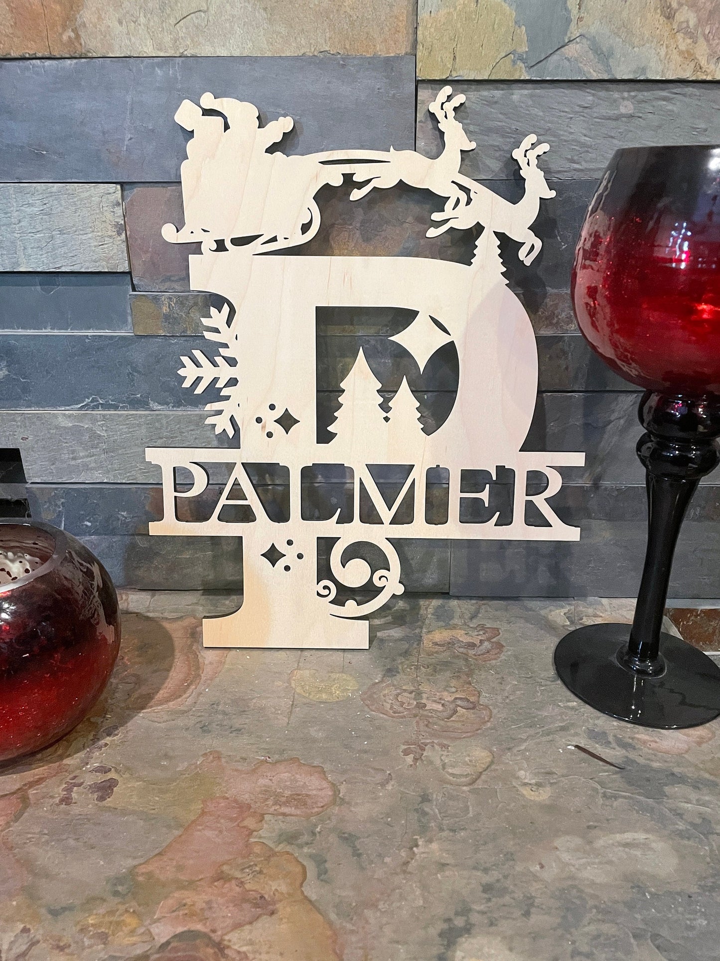 Christmas Monogram Mantle Decoration