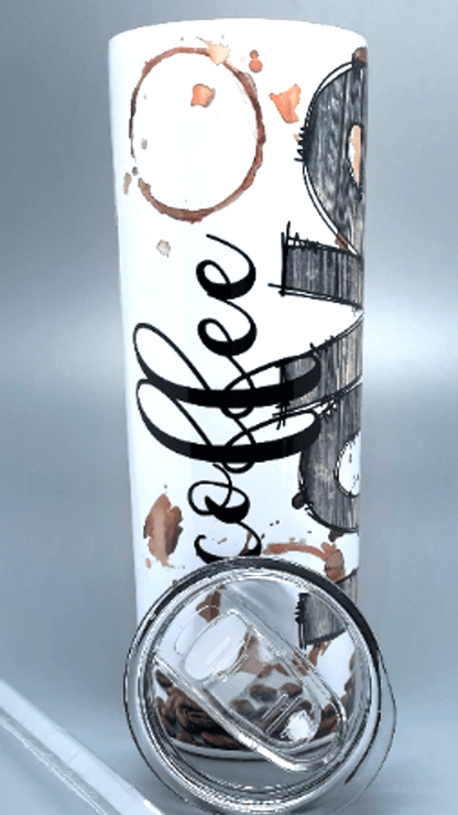 Personalized 20 oz Stainless Steel Tumbler with Straw & Lid