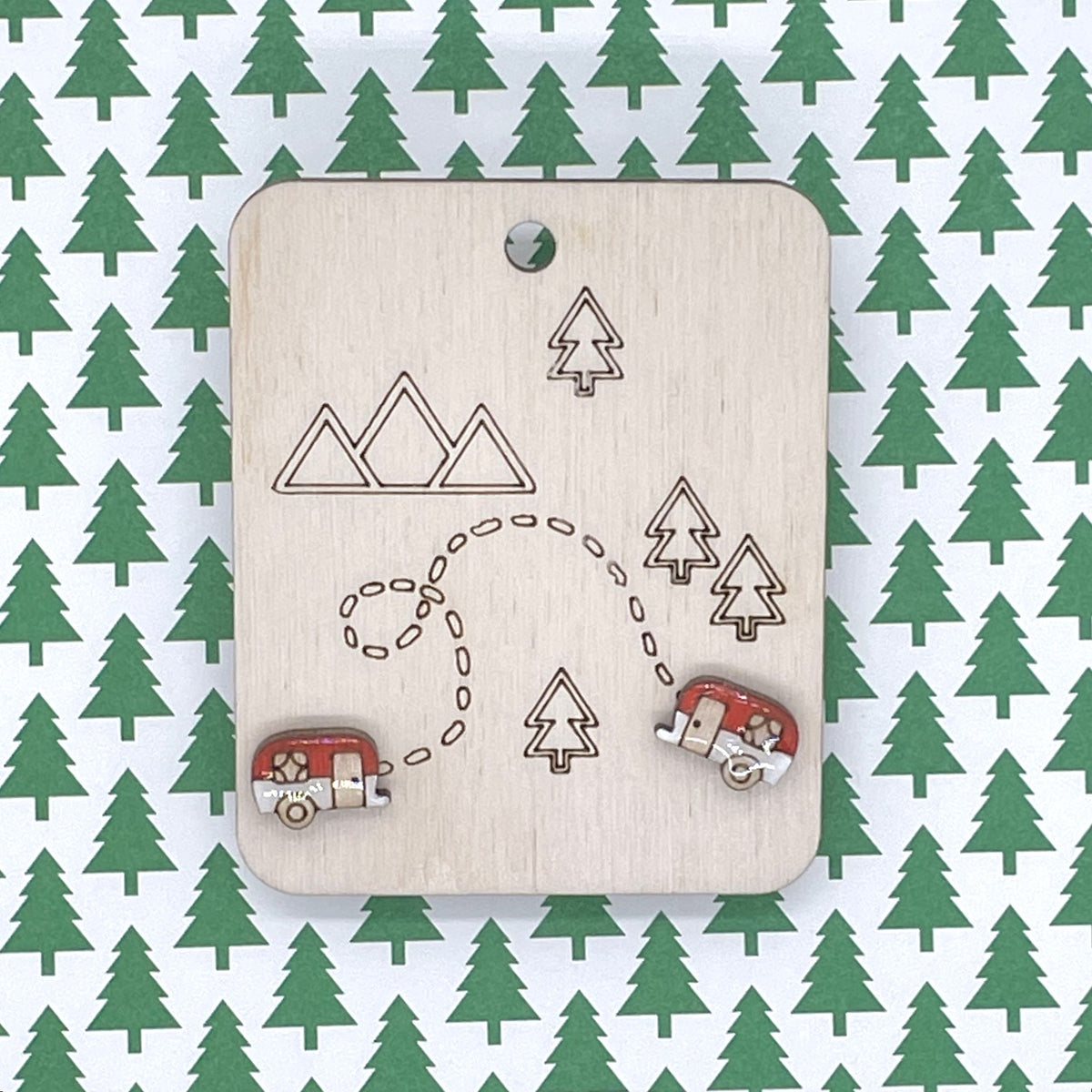 Camper Stud Earrings, Camping Jewelry, Nature Lover Gift