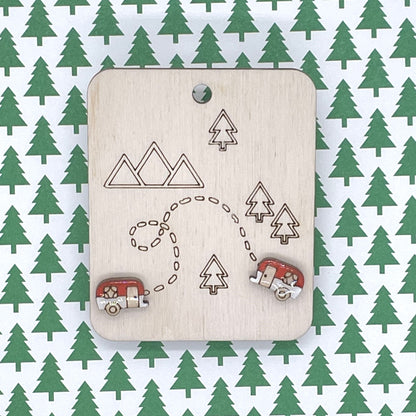 Camper Stud Earrings, Camping Jewelry, Nature Lover Gift