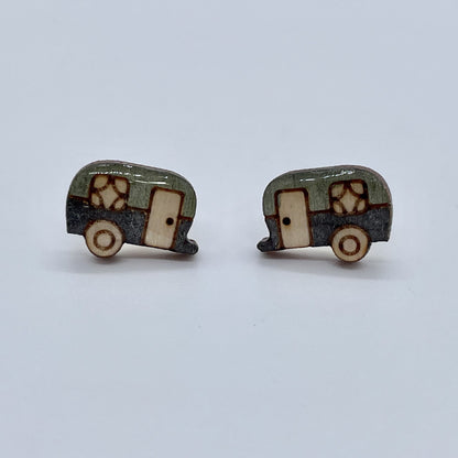 Camper Stud Earrings, Camping Jewelry, Nature Lover Gift