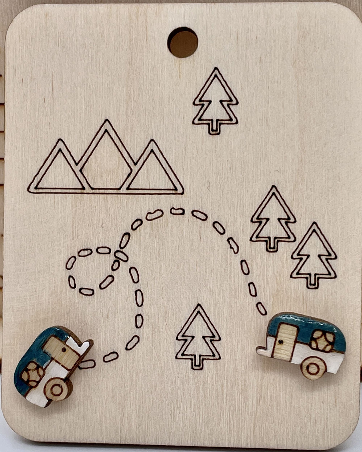 Camper Stud Earrings, Camping Jewelry, Nature Lover Gift