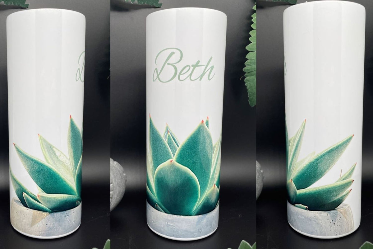 Personalized 20 oz Stainless Steel Tumbler with Straw & Lid
