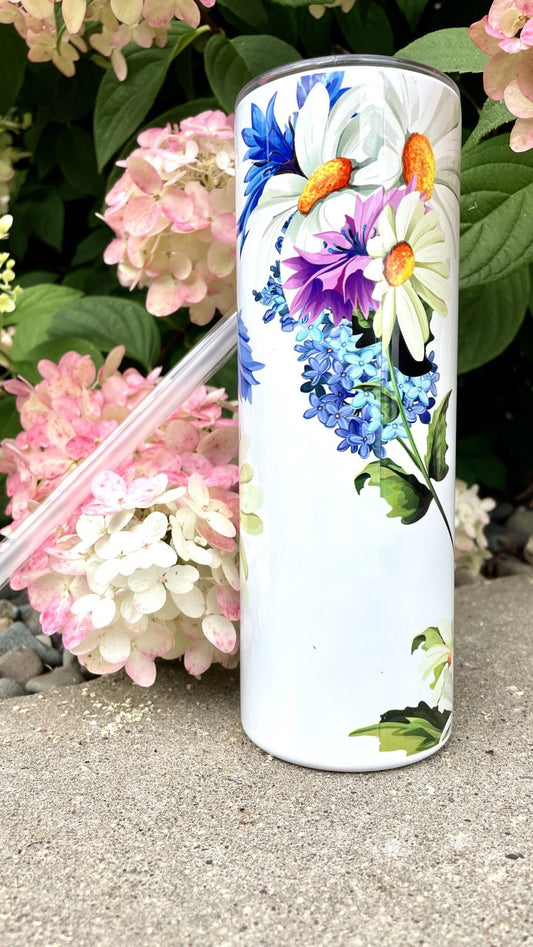 Personalized 20 oz Stainless Steel Tumbler with Straw & Lid