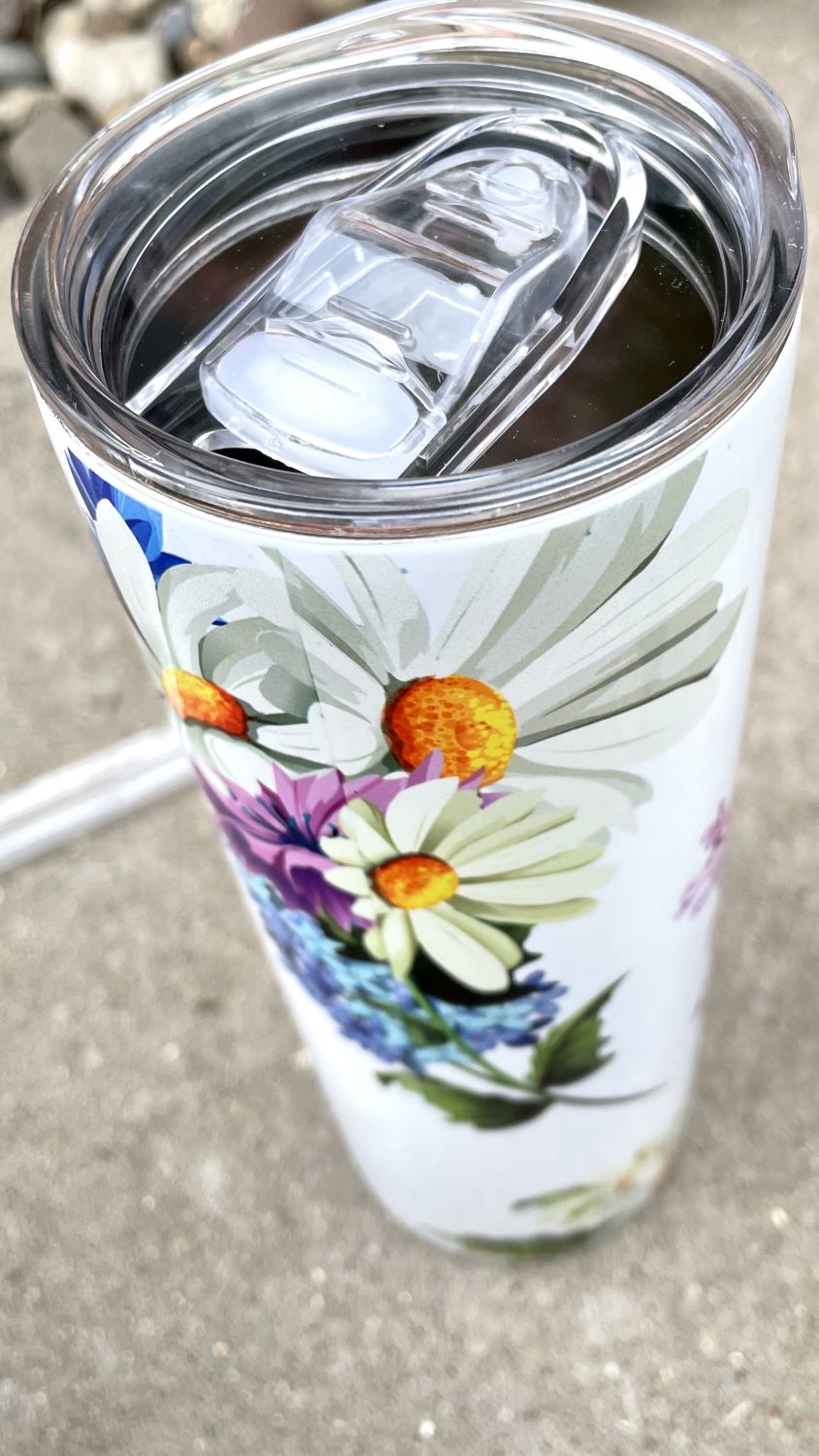 Personalized 20 oz Stainless Steel Tumbler with Straw & Lid