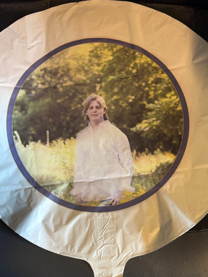 Custom 18" Round White Mylar Balloon  – Personalized Single or Double-Sided