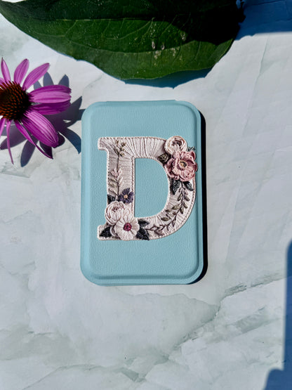 Custom Monogram Compact Mirror | Personalized Standing Makeup Mirror