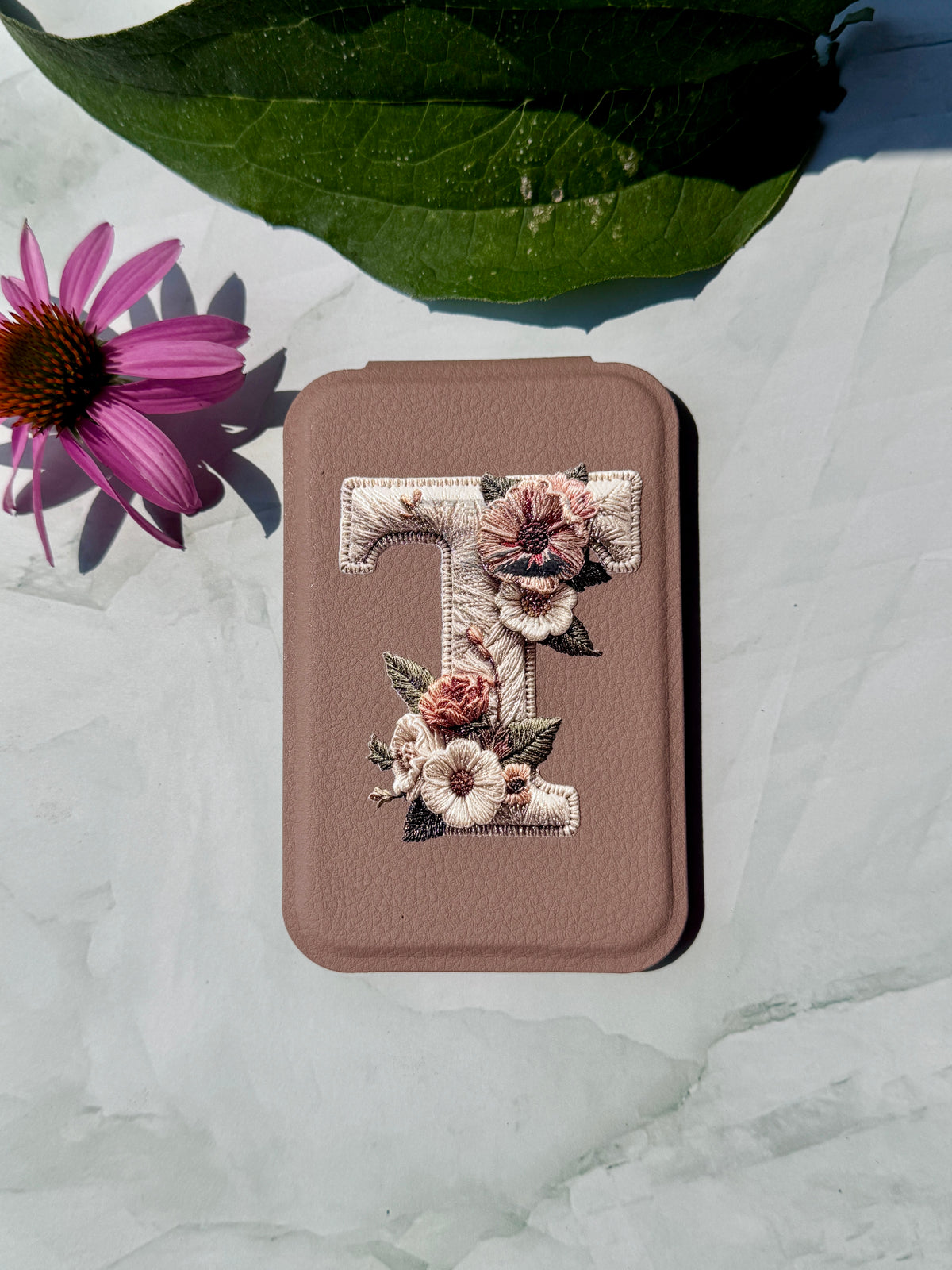 Custom Monogram Compact Mirror | Personalized Standing Makeup Mirror