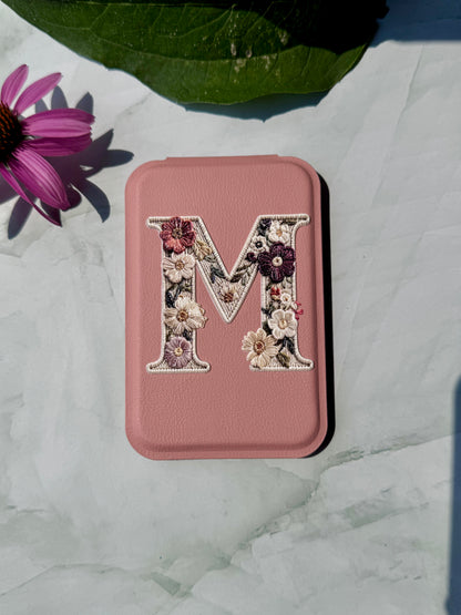 Custom Monogram Compact Mirror | Personalized Standing Makeup Mirror
