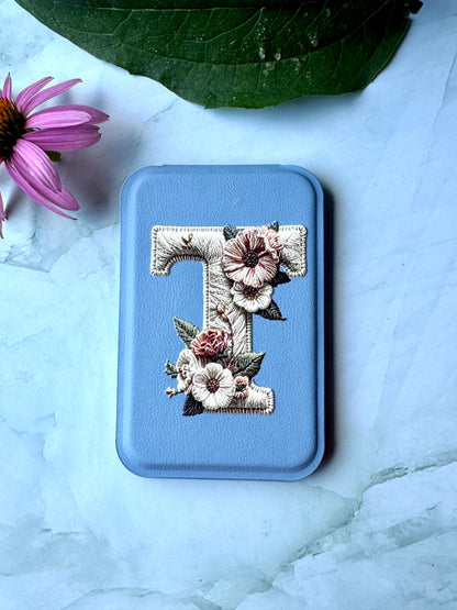Custom Monogram Compact Mirror | Personalized Standing Makeup Mirror