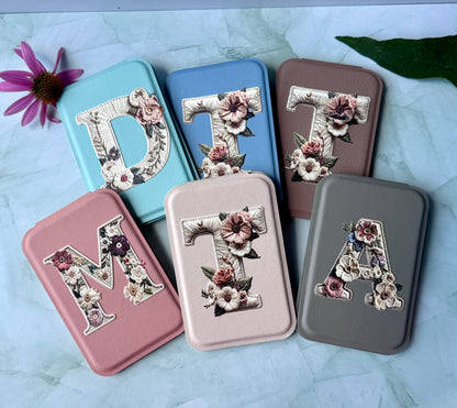Custom Monogram Compact Mirror | Personalized Standing Makeup Mirror