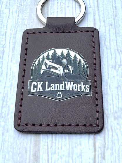 Custom Leather Keychain – Personalized UV Print & Laser Engraved