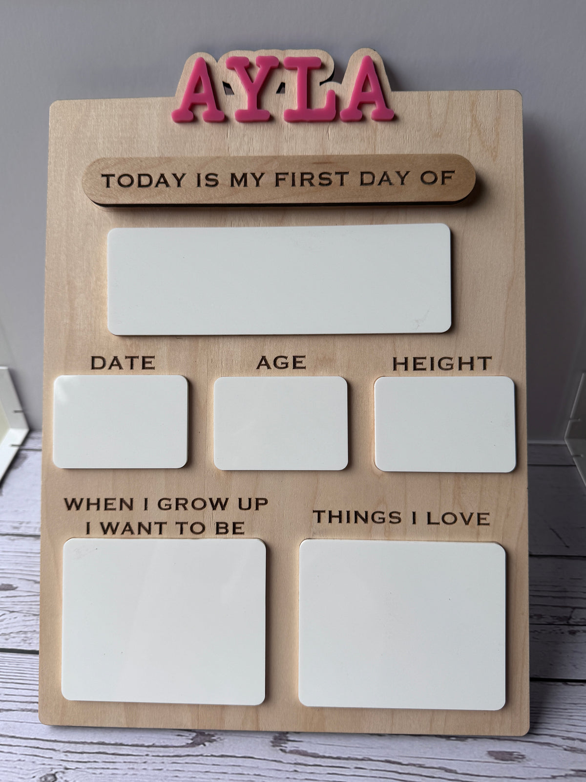 Personalized Back to School Dry Erase Sign | Custom Wooden First & Last Day Photo Prop