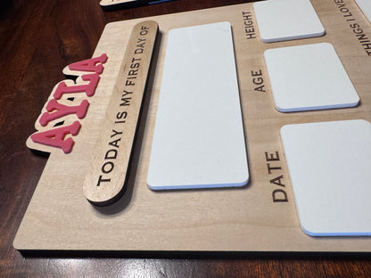 Personalized Back to School Dry Erase Sign | Custom Wooden First & Last Day Photo Prop