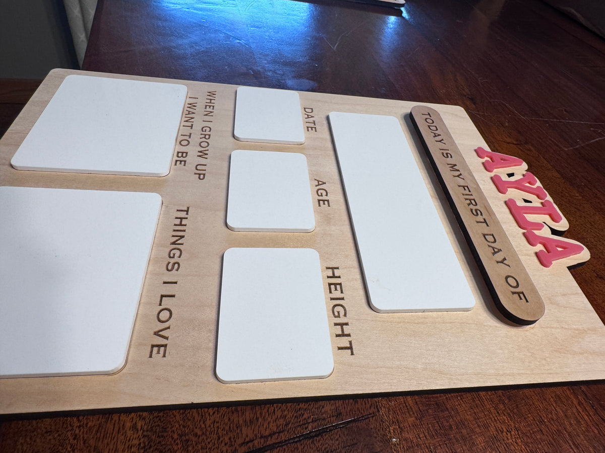 Personalized Back to School Dry Erase Sign | Custom Wooden First & Last Day Photo Prop
