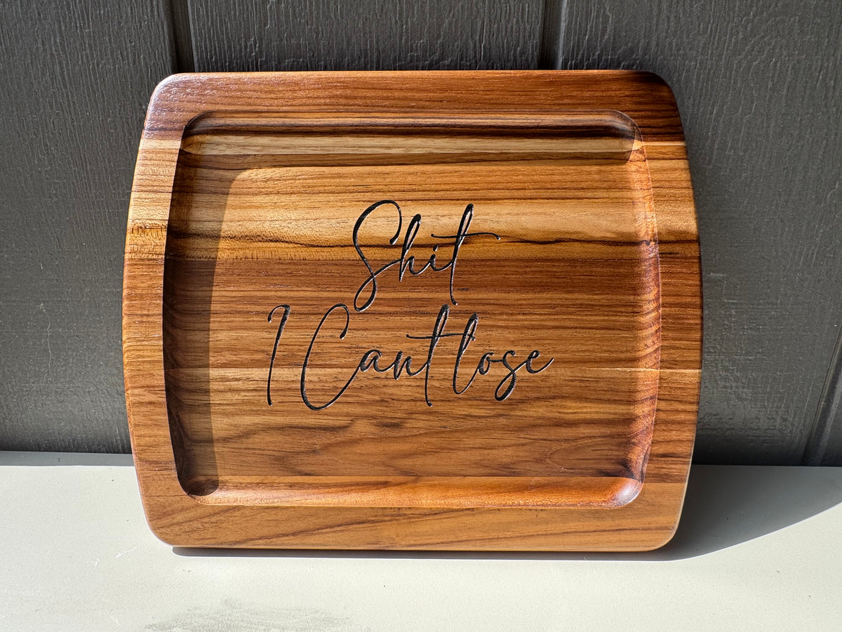 Funny Engraved Acacia Wood Valet Tray | Catchall Tray for Keys, Rings & Watch | Funny Gift for Him or Her