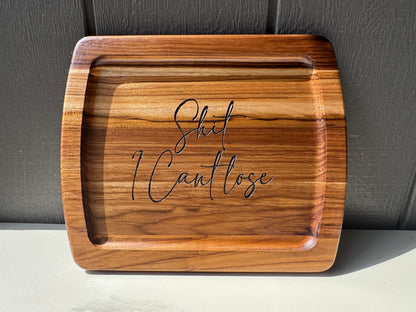 Funny Engraved Acacia Wood Valet Tray | Catchall Tray for Keys, Rings & Watch | Funny Gift for Him or Her
