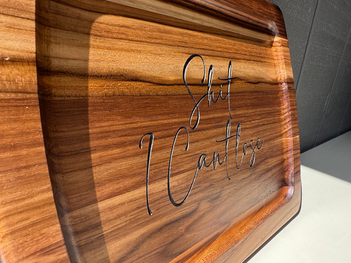 Funny Engraved Acacia Wood Valet Tray | Catchall Tray for Keys, Rings & Watch | Funny Gift for Him or Her