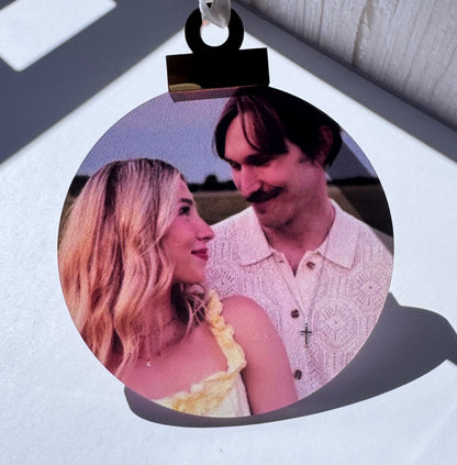 Personalized Wedding Photo Ornament | Custom Happily Ever After Acrylic Ornament with Names & Date