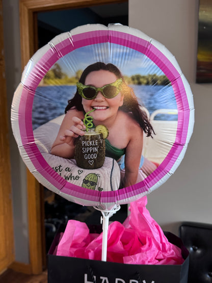 Custom 18" Round White Mylar Balloon  – Personalized Single or Double-Sided
