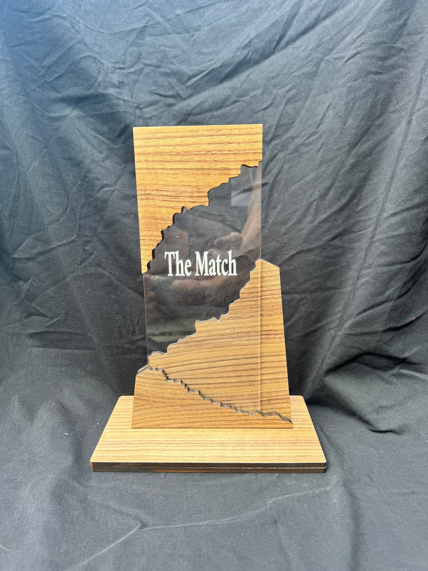 Customizable Walnut and Acrylic Award Trophy