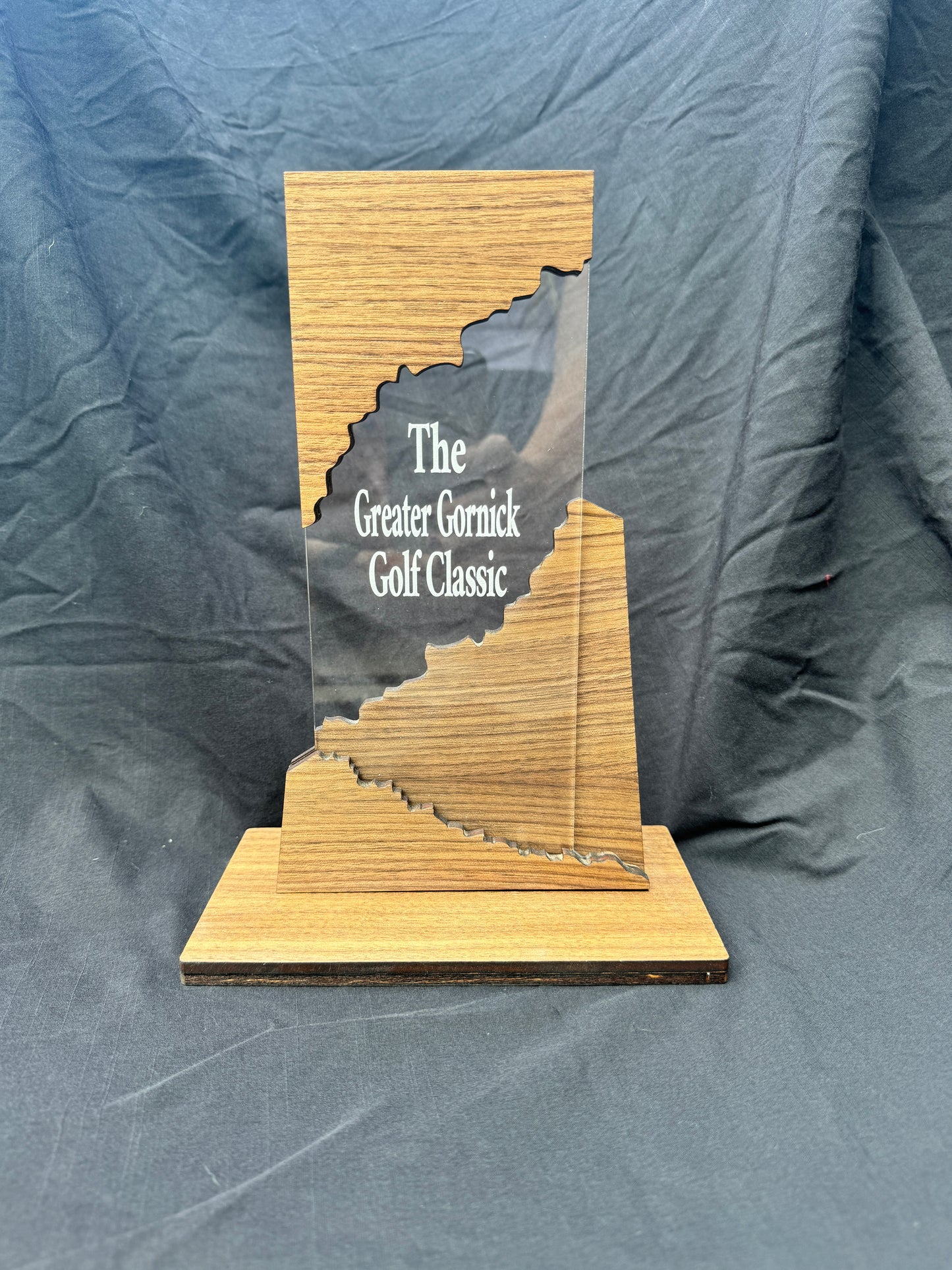 Customizable Walnut and Acrylic Award Trophy