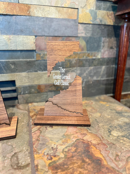Customizable Walnut and Acrylic Award Trophy