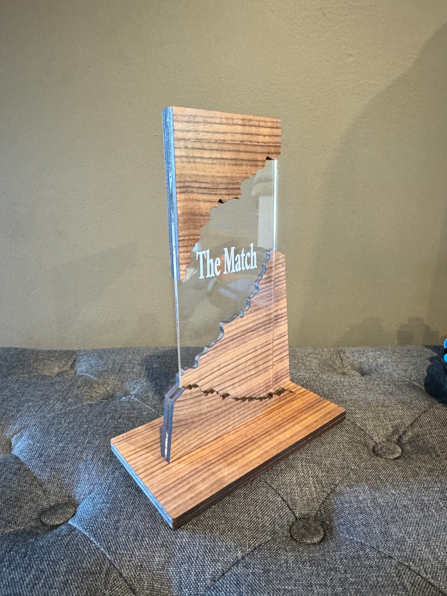 Customizable Walnut and Acrylic Award Trophy