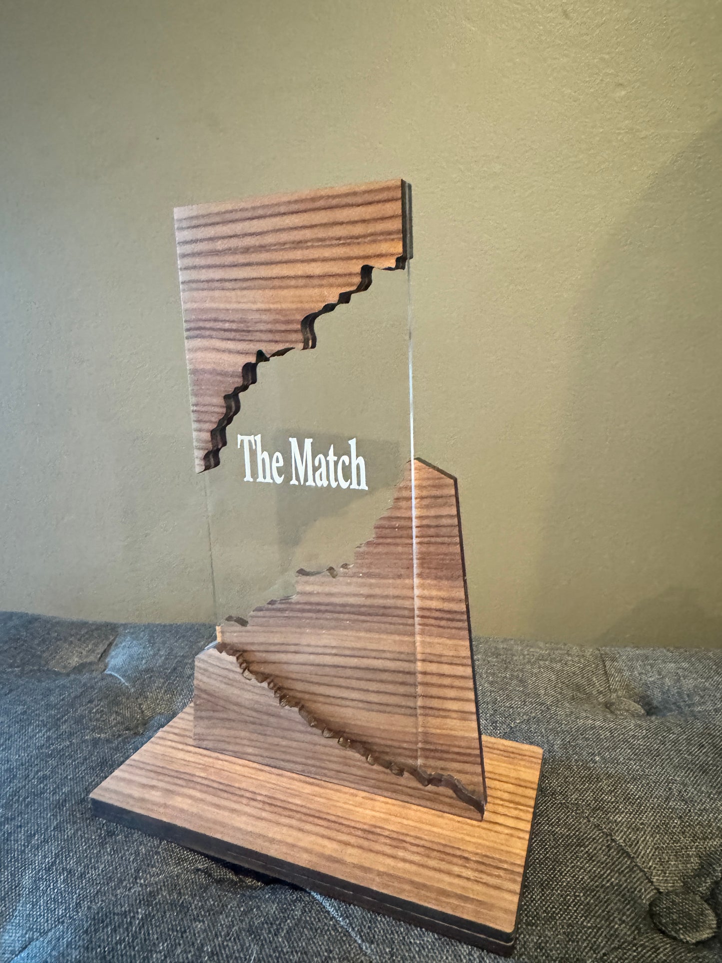 Customizable Walnut and Acrylic Award Trophy