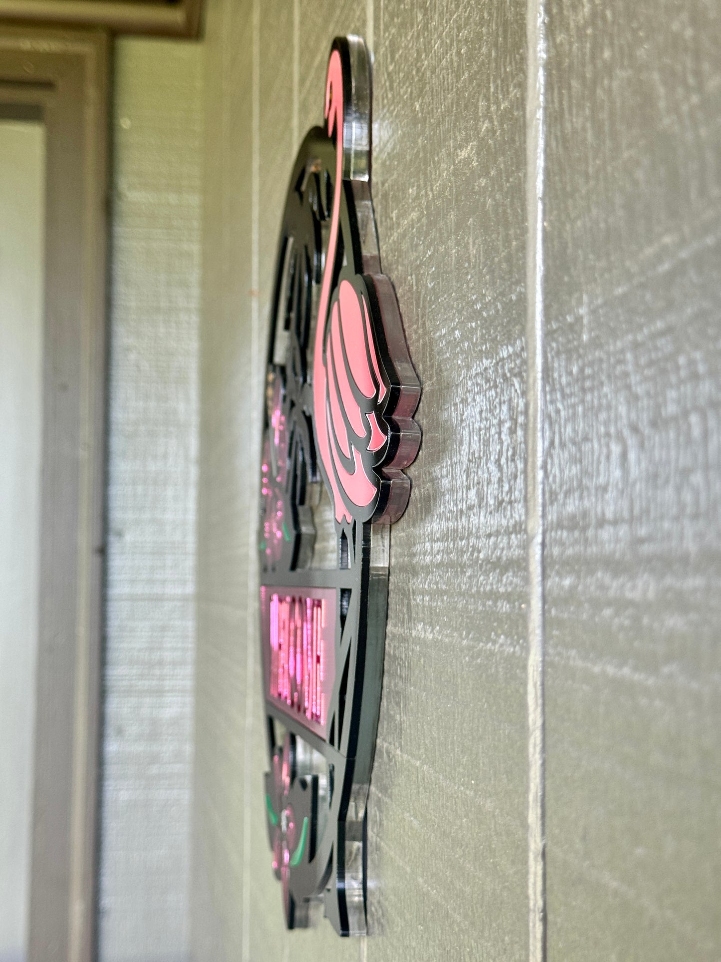 Customizable Layered Acrylic Flamingo Sign – Tropical Decor