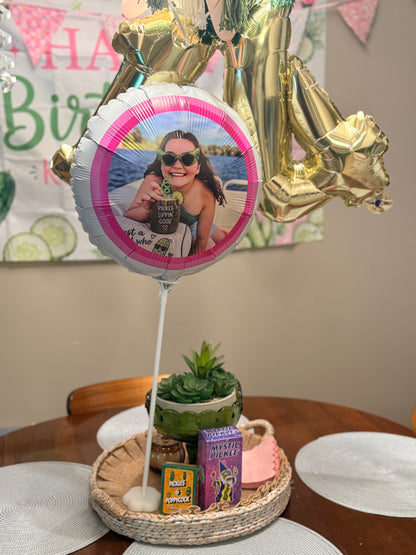 Custom 18" Round White Mylar Balloon  – Personalized Single or Double-Sided