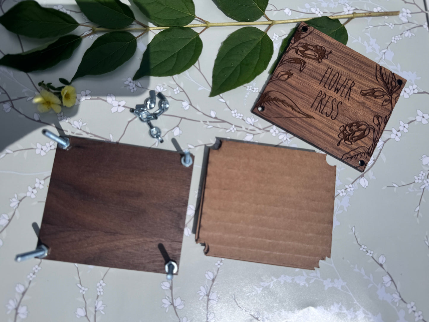 Personalized Mini Flower Press – Laser Engraved Floral Garden Gift for Crafters & Flower Lovers