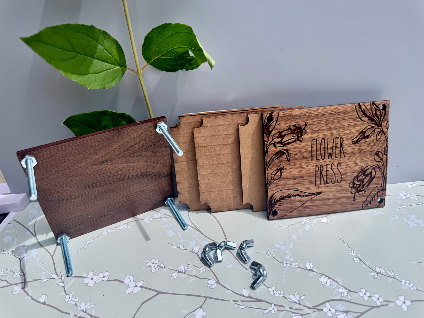 Personalized Mini Flower Press – Laser Engraved Floral Garden Gift for Crafters & Flower Lovers