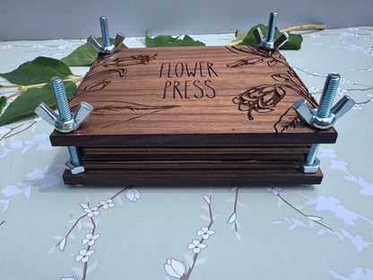Personalized Mini Flower Press – Laser Engraved Floral Garden Gift for Crafters & Flower Lovers
