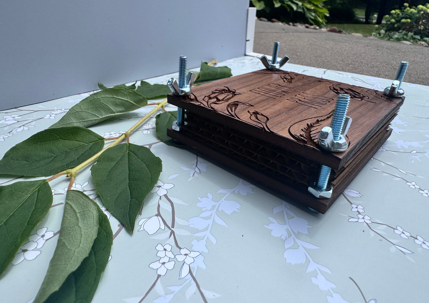 Personalized Mini Flower Press – Laser Engraved Floral Garden Gift for Crafters & Flower Lovers