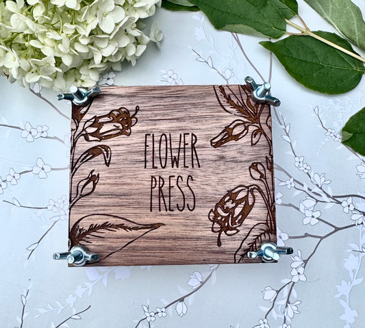 Personalized Mini Flower Press – Laser Engraved Floral Garden Gift for Crafters & Flower Lovers