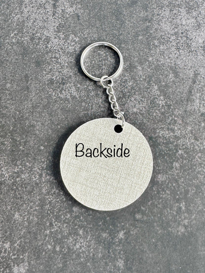 Floral Laser Engraved Keychain – Wood Mama or Grandma Charm