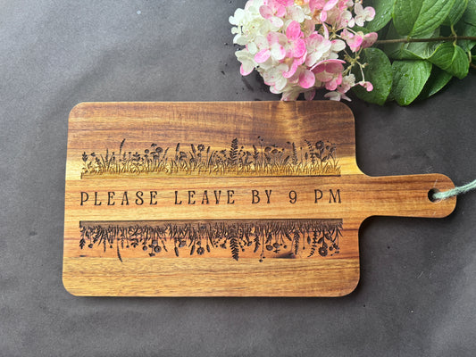 Funny Acacia Wood Cutting Board – 11.8x7.8" Laser Engraved Charcuterie Board – Hostess Gift or Kitchen Humor Decor