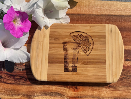Last One! Tequila Shot Bamboo Cutting Board – 8x5 Inches