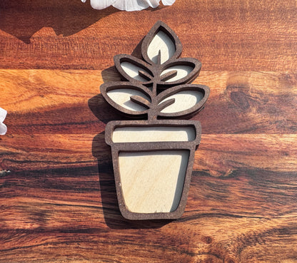 Wooden Plant Magnets – 3 Unique Styles