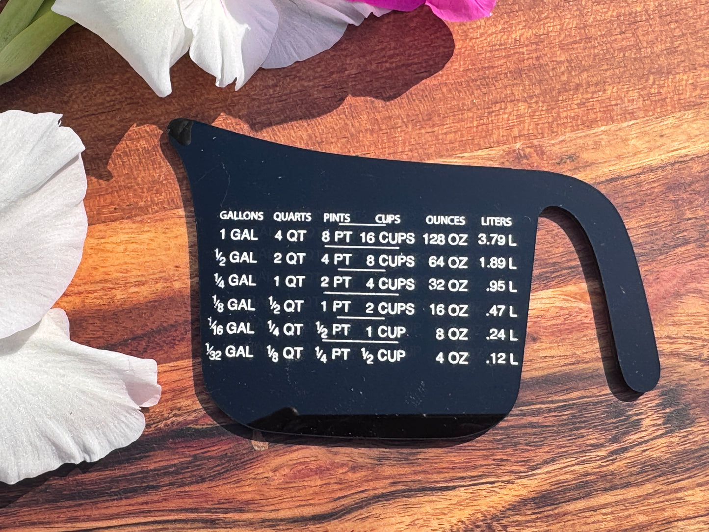 Kitchen Conversion Magnet – Black Acrylic Engraved Cheat Sheet (Limited Stock)