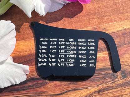 Kitchen Conversion Magnet – Black Acrylic Engraved Cheat Sheet (Limited Stock)