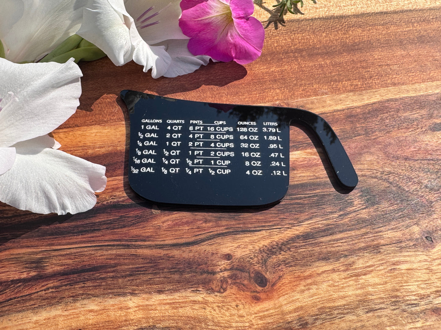 Kitchen Conversion Magnet – Black Acrylic Engraved Cheat Sheet (Limited Stock)