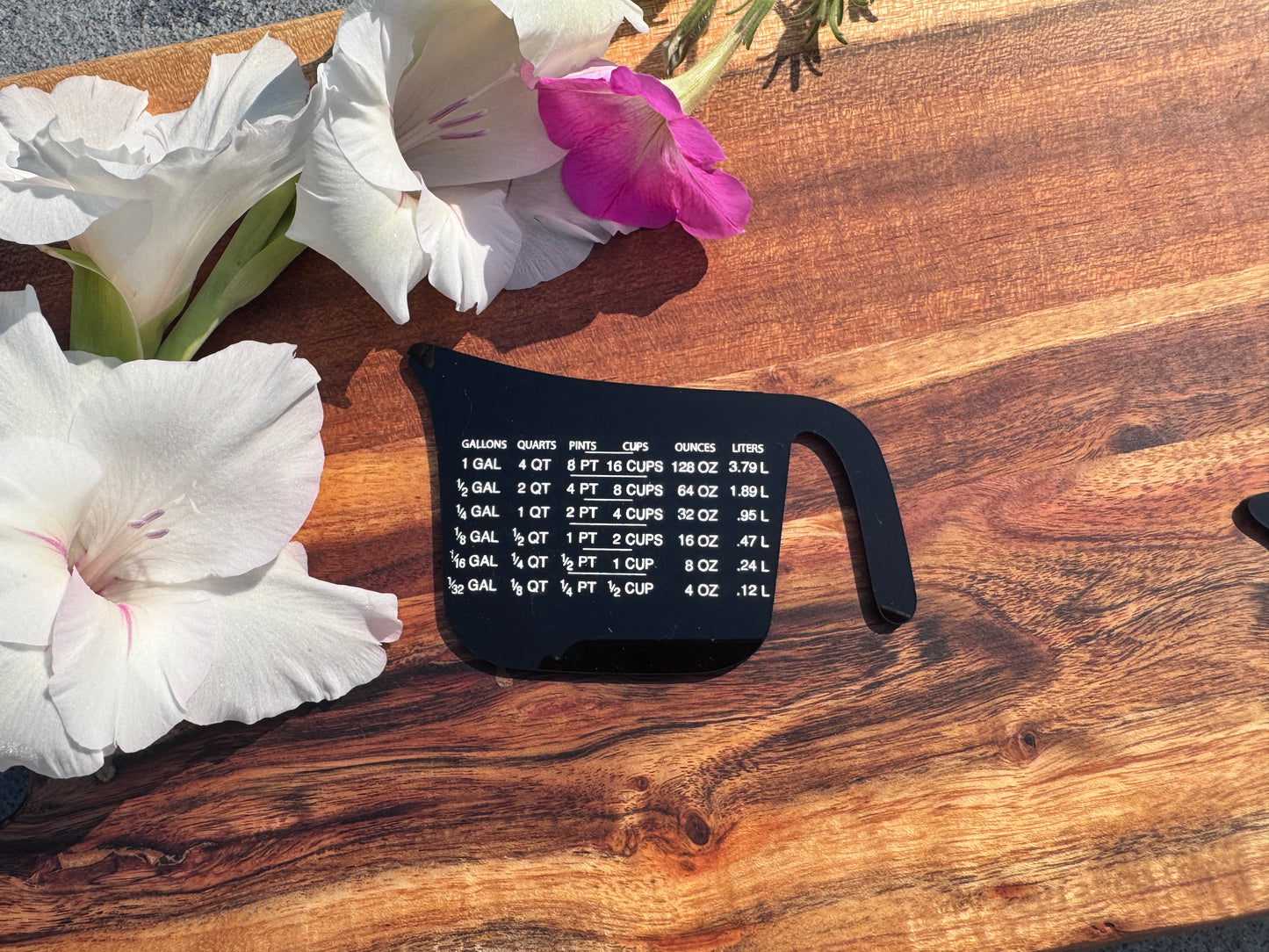 Kitchen Conversion Magnet – Black Acrylic Engraved Cheat Sheet (Limited Stock)