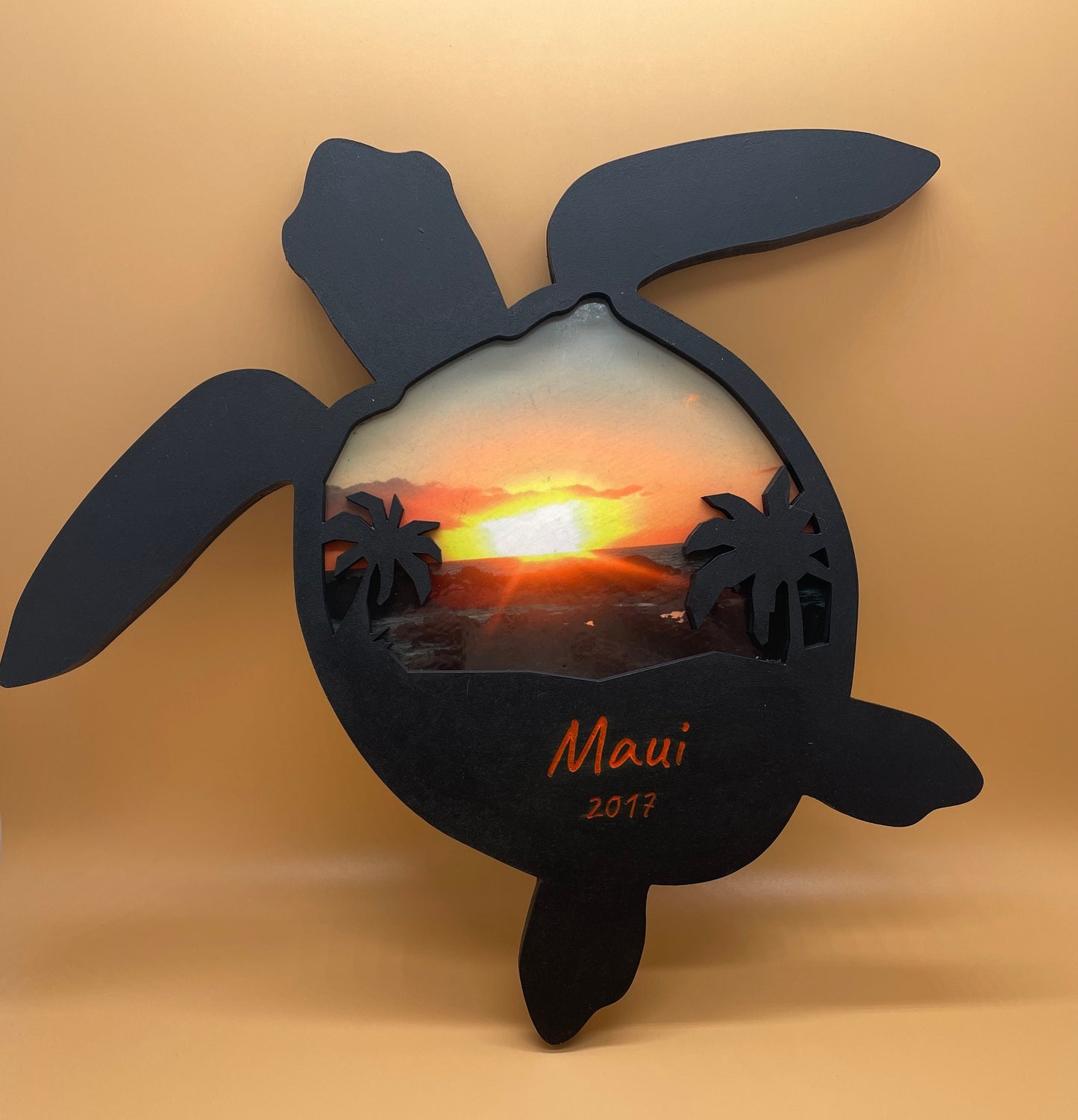 Custom Turtle Wood Art: Personalized Photo & Saying, Home Decor