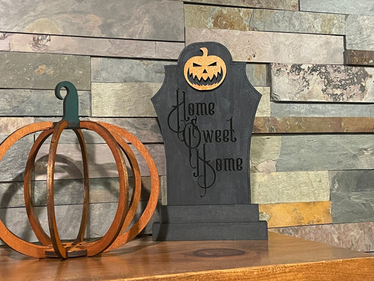 Home Sweet Home Halloween Headstone | Gothic Pumpkin or Skull Decor