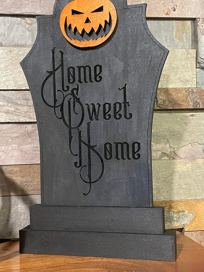 Home Sweet Home Halloween Headstone | Gothic Pumpkin or Skull Decor